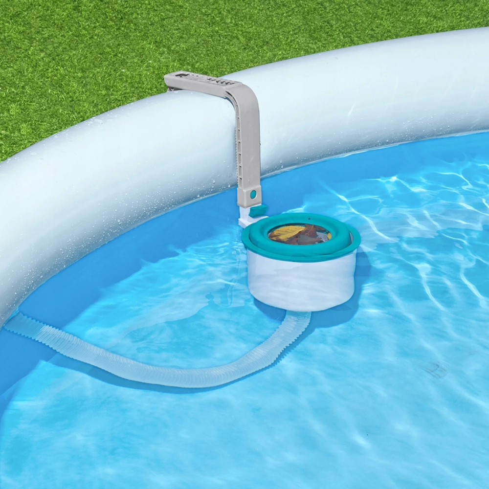 Pool-Oberflächenskimmer für Aufstellpools | Wandmontierter Skimmer mit Schlauch, verstellbarer Halterung und herausnehmbarem Filterkorb
