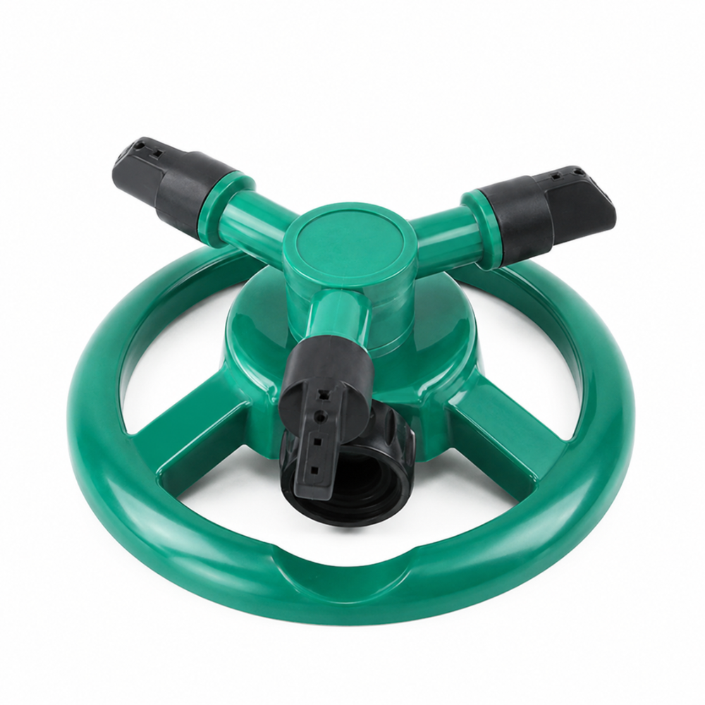 360° Rasensprenger mit 3 verstellbaren Sprüharmen – Automatischer Gartensprinkler für Rasen, Beete & Bewässerung
