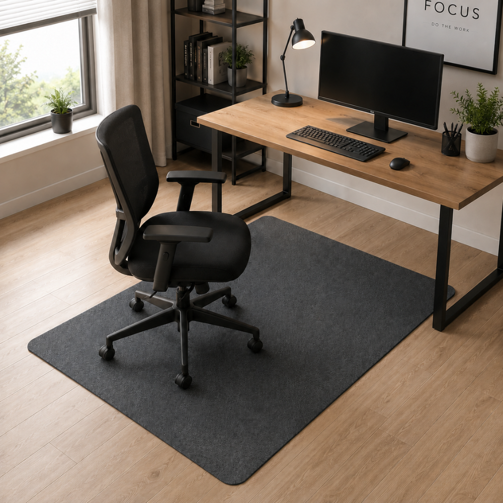 Bürostuhlmatte 90 x 120 cm – Rutschfeste Bodenschutzmatte für Bürostuhl, Gamingstuhl & Homeoffice