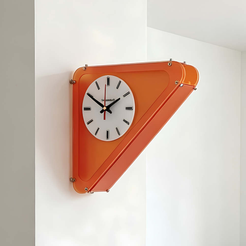 Stilvolle Eckwanduhr im Minimalismus-Design - Geräuschlose Analoge Uhr für Flur und Dekoration