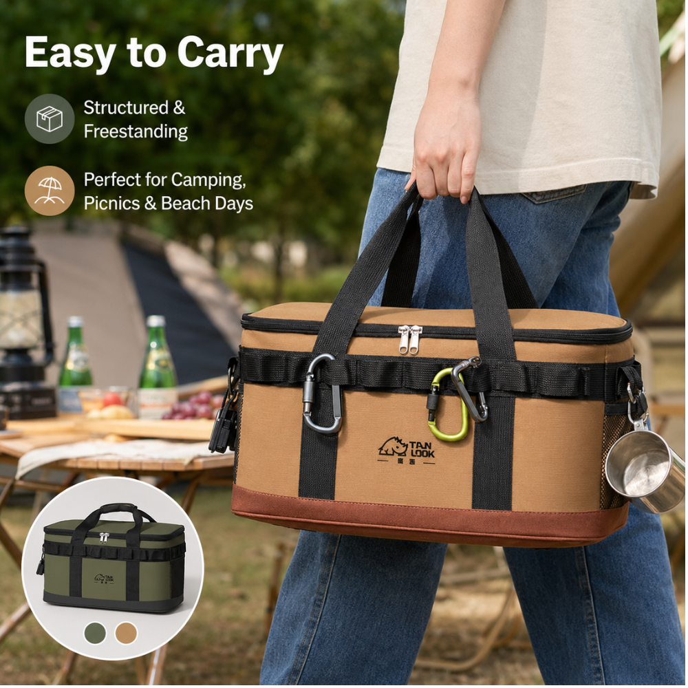 Tragbare Kühltasche aus Polyester 23L Isolierte Campingtasche mit Griff für Picknick Outdoor und Reise