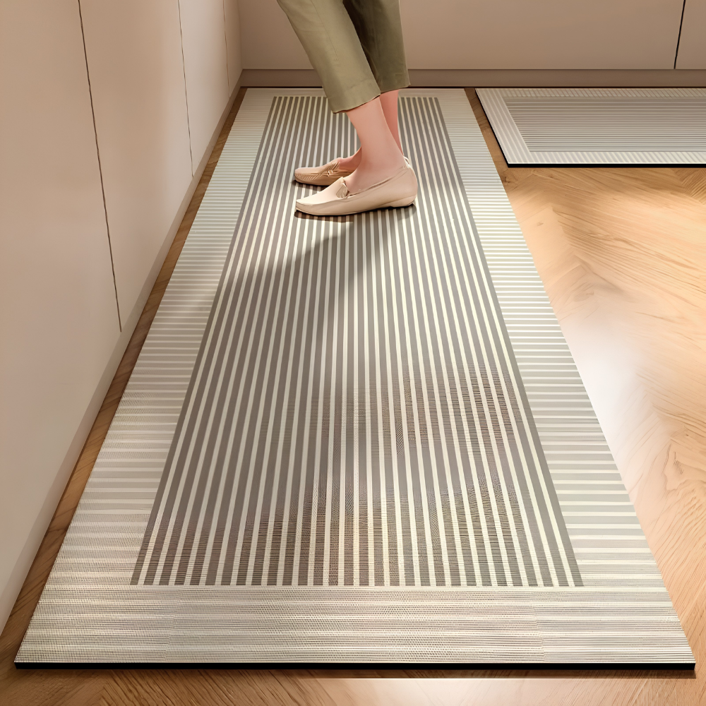 Karo Luxus Küchenläufer Rutschfest - Minimalistischer Küchenteppich mit Komfort-Polsterung