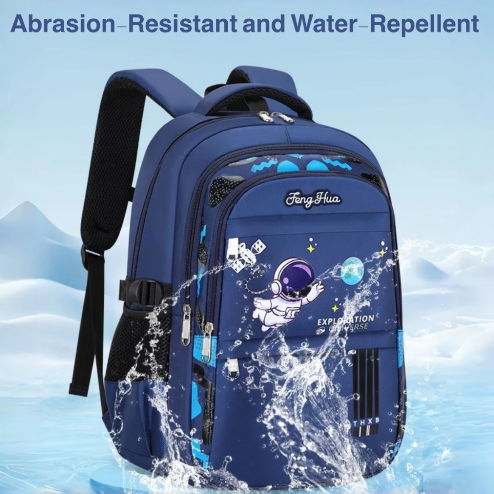 Astronauten-Schulrucksack für Grundschüler – Wasserabweisender Rucksack mit ergonomischem Rücken & viel Stauraum
