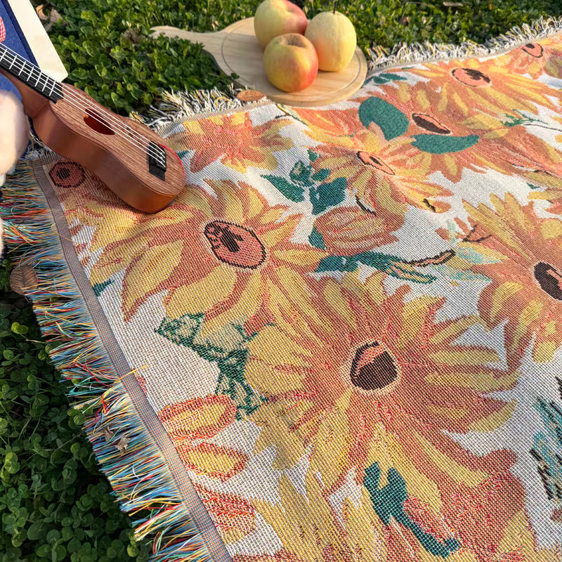 Leichte Blumenmuster Picknickdecke 180x230cm - Wasserdicht Sandfrei für Outdoor-Aktivitäten