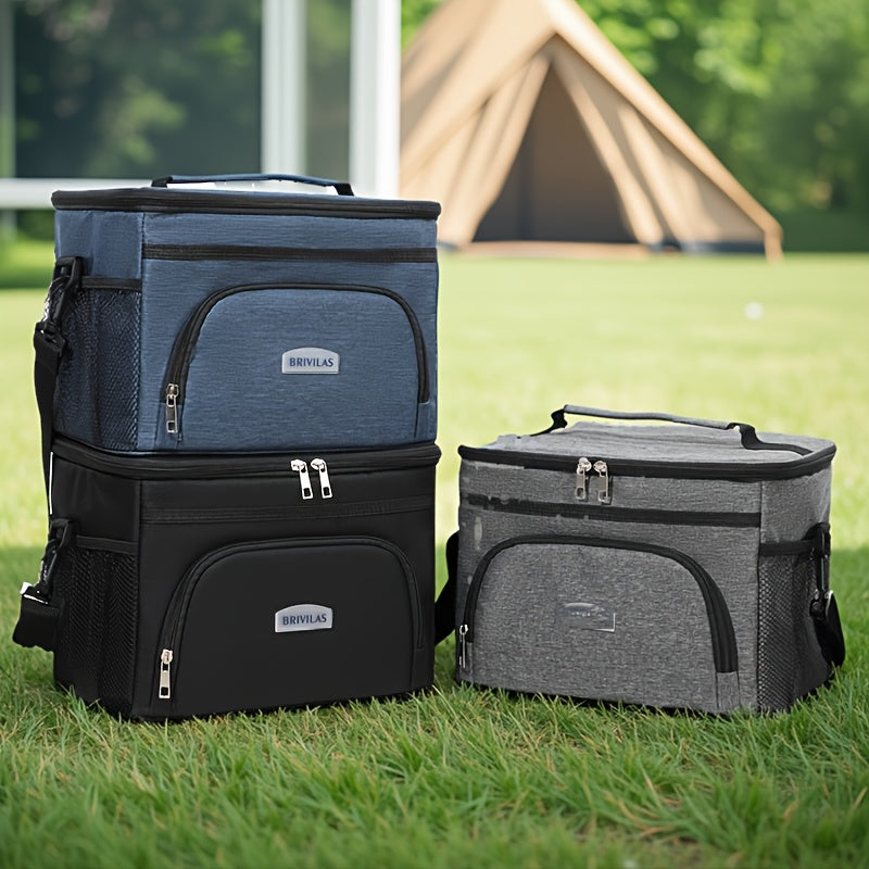 Isolierte Kühltasche Lunchtasche aus Oxford-Stoff 22 x 29,5 x 21 cm mit Schultergurt für Arbeit Picknick Camping