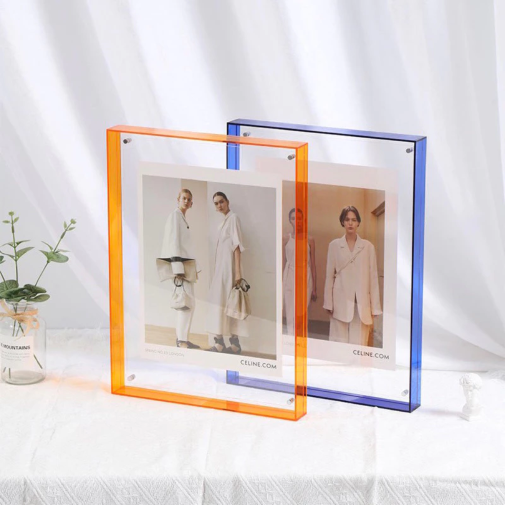 Moderner Acryl Bilderrahmen zum Aufhängen Transparenter Fotohalter für Wanddeko Wohnzimmer Schlafzimmer