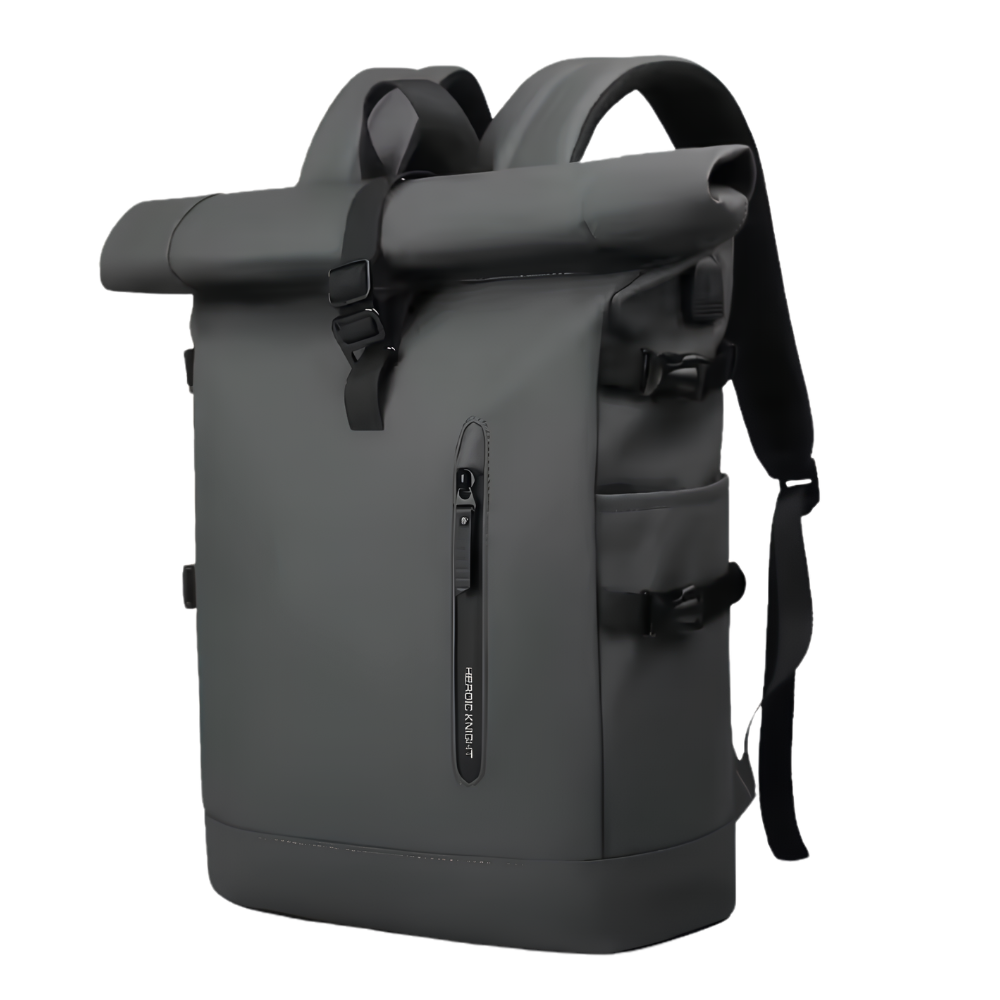 Wasserdichter Roll-Top Reiserucksack für Herren - Großer 15,6” Laptop Rucksack mit USB-Anschluß