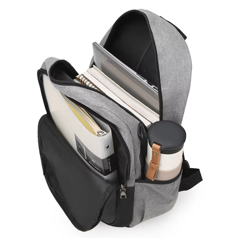 3-teiliges Schulrucksack-Set mit USB-Anschluss – Wasserabweisender Rucksack mit Umhängetasche & Etui für Schule, Uni & Reisen