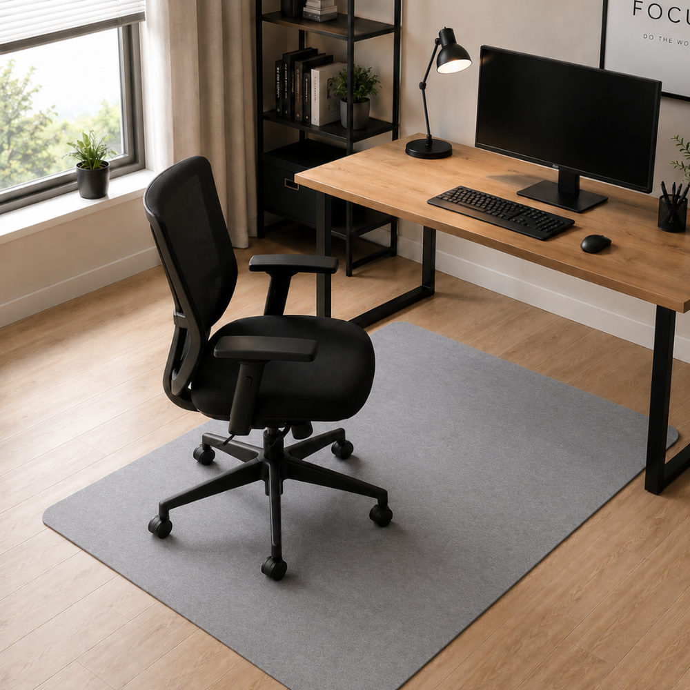 Bürostuhlmatte 90 x 120 cm – Rutschfeste Bodenschutzmatte für Bürostuhl, Gamingstuhl & Homeoffice