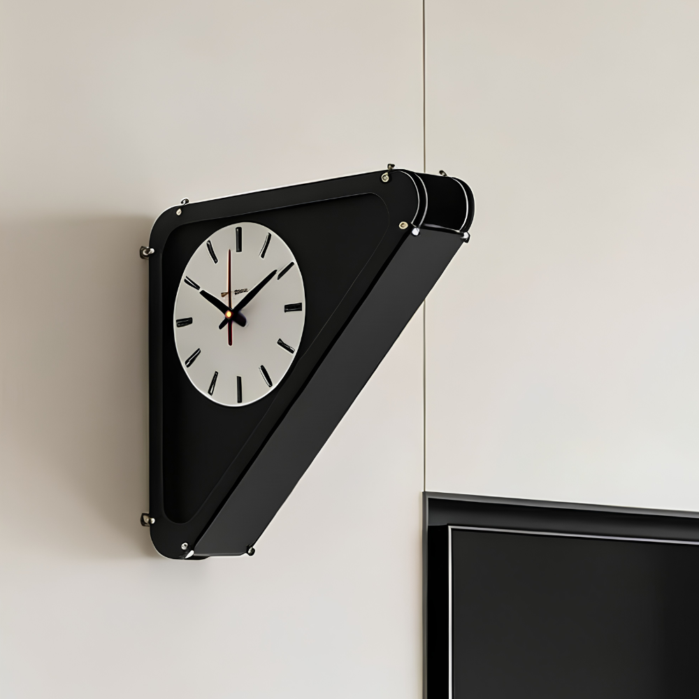 Stilvolle Eckwanduhr im Minimalismus-Design - Geräuschlose Analoge Uhr für Flur und Dekoration