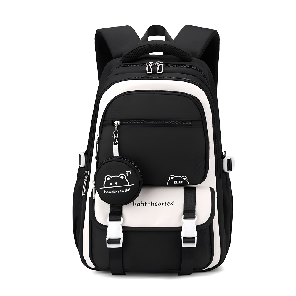 Kawaii Schulrucksack mit mehreren Fächern & Mini-Tasche – Leichter großer Rucksack für Schule, Uni & Reisen