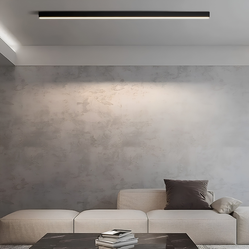 Moderne LED Deckenleuchte 60–200 cm – lineare Aufbauleuchte in Schwarz & Weiß für Flur, Küche und Wohnzimmer