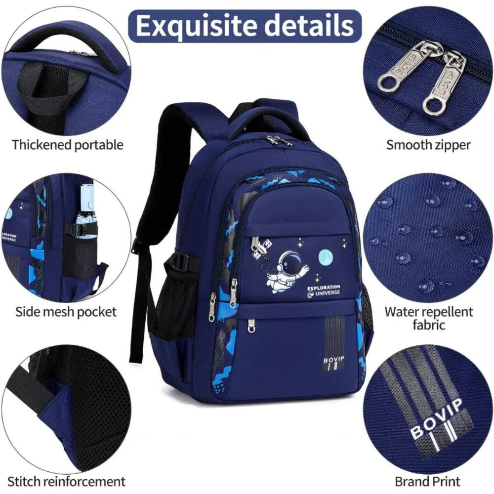 Astronauten-Schulrucksack für Grundschüler – Wasserabweisender Rucksack mit ergonomischem Rücken & viel Stauraum