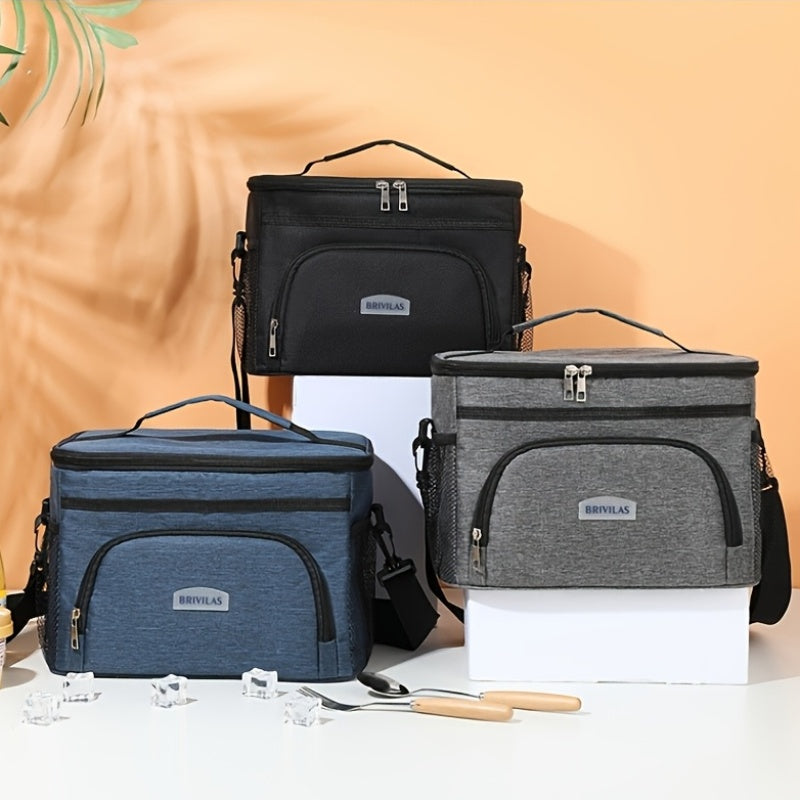 Isolierte Kühltasche Lunchtasche aus Oxford-Stoff 22 x 29,5 x 21 cm mit Schultergurt für Arbeit Picknick Camping