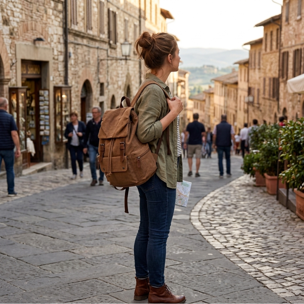 Vento Vintage Canvas Rucksack Herren & Damen - Robuster Laptop Rucksack für Schule, Uni & Reisen