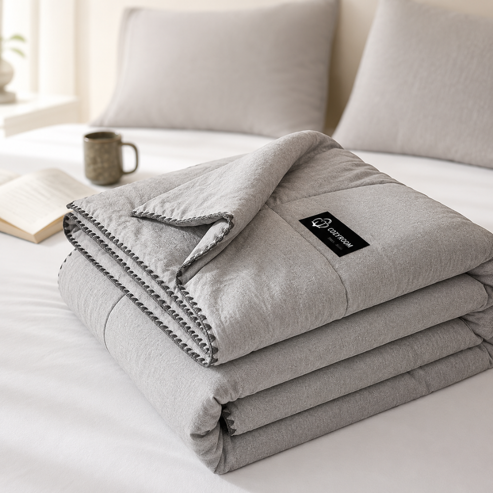 Leichte Sommerdecke – Atmungsaktive gesteppte Bettdecke, weiche Schlafdecke für Schlafzimmer, Sofa & Gästezimmer
