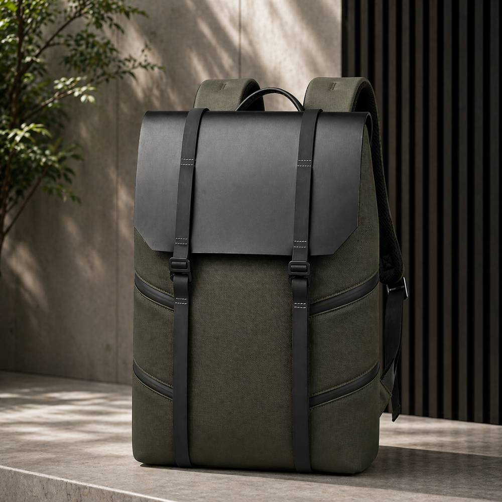 Urbaner Business-Laptoprucksack 30 × 12 × 42 cm – Wasserabweisender Oxford-Rucksack mit Trolleyband und Laptopfach