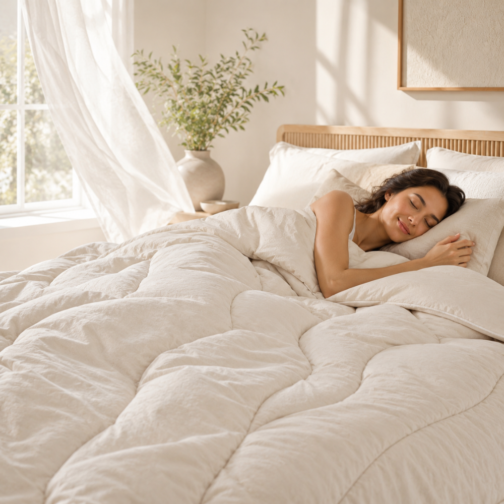 Ganzjahres Bettdecke – Weiche gesteppte Komfortdecke, atmungsaktive Schlafdecke für Bett, Schlafzimmer & Gästezimmer