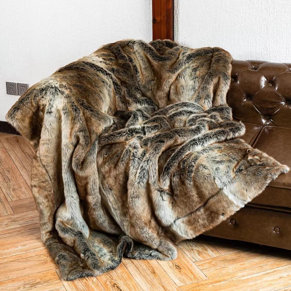 Kunstfell Wohndecke 127x152 & 150x200 cm - Wärmende und stilvolle Felldecke für kalte Tage