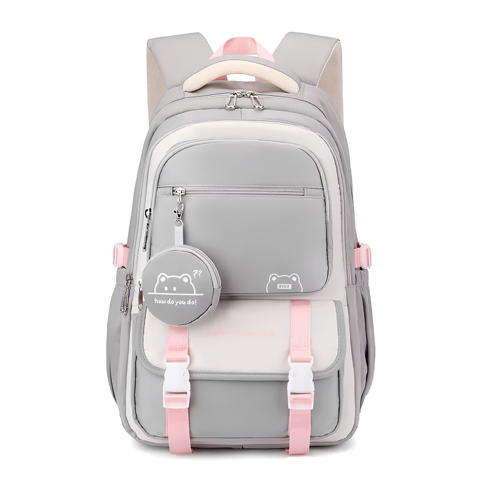 Kawaii Schulrucksack mit mehreren Fächern & Mini-Tasche – Leichter großer Rucksack für Schule, Uni & Reisen