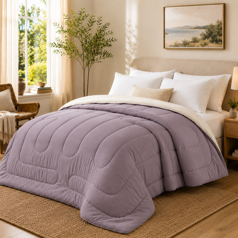 Ganzjahres Bettdecke – Weiche gesteppte Komfortdecke, atmungsaktive Schlafdecke für Bett, Schlafzimmer & Gästezimmer