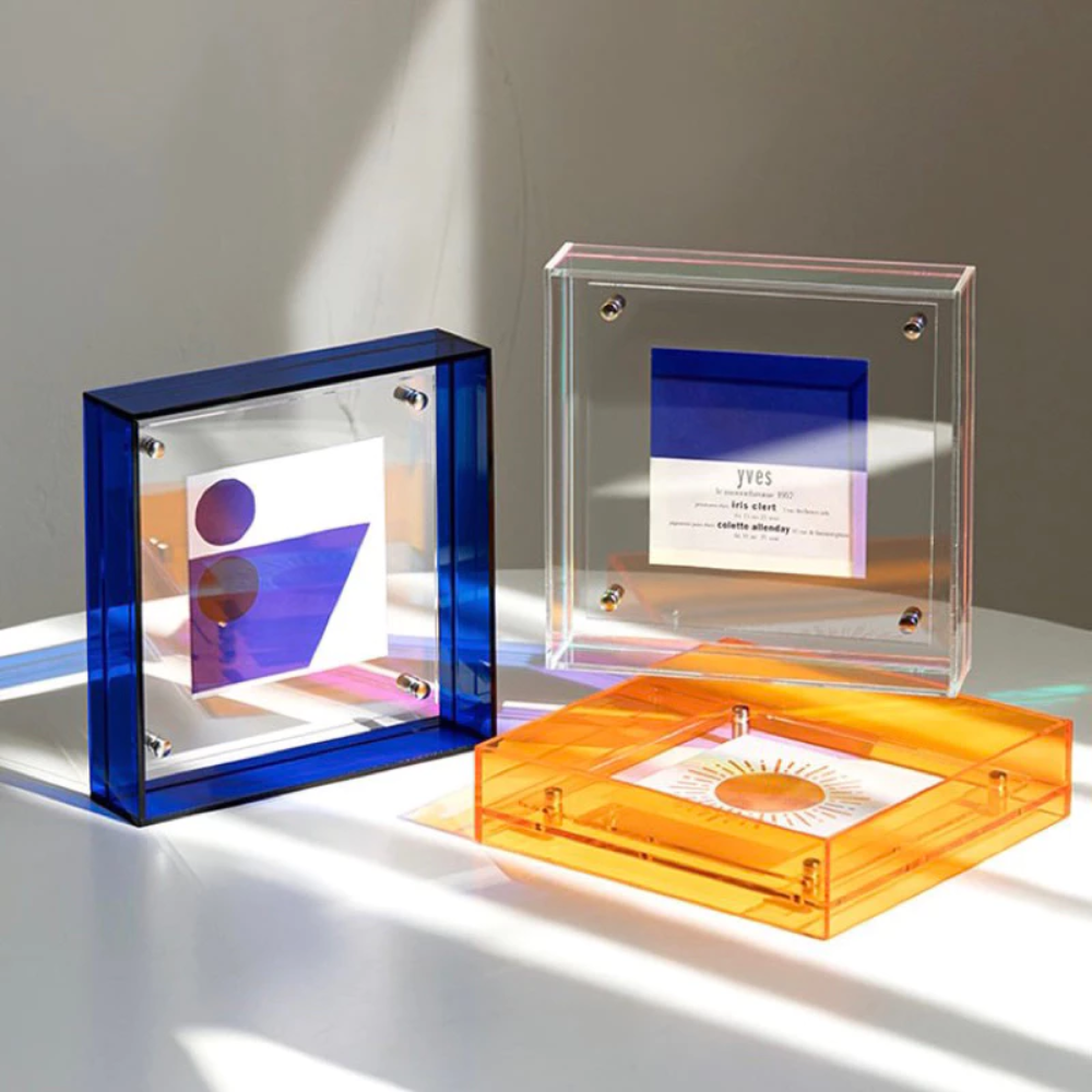 Moderner Acryl Bilderrahmen zum Aufhängen Transparenter Fotohalter für Wanddeko Wohnzimmer Schlafzimmer