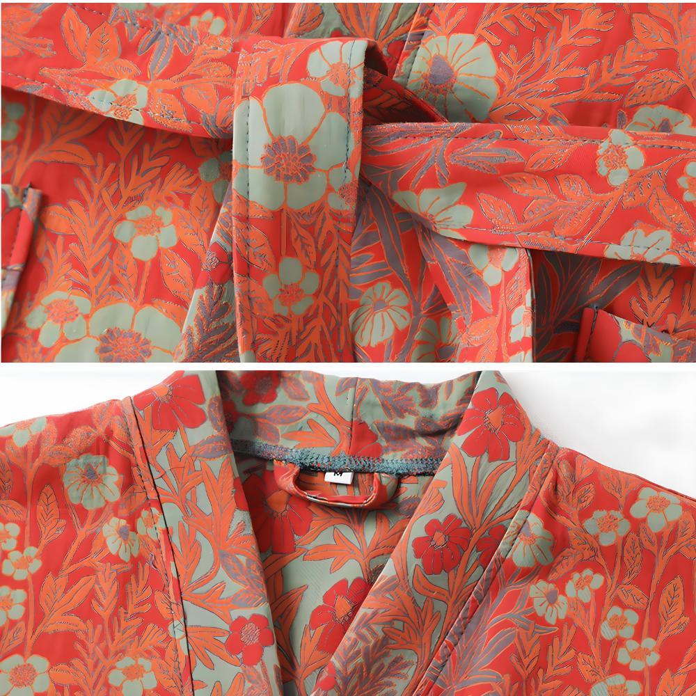 Retro Kimono Bademantel aus Baumwolle - Luftiger Morgenmantel & Loungewear für Damen & Herren