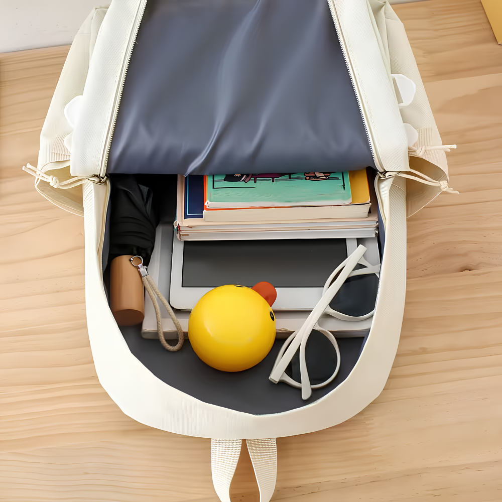 Teenager-Schulrucksack-Set 5-teilig 40 × 30 × 13 cm – Großer Studentenrucksack mit Tragetasche, Mäppchen & Beuteln für Schule, Freizeit & Alltag
