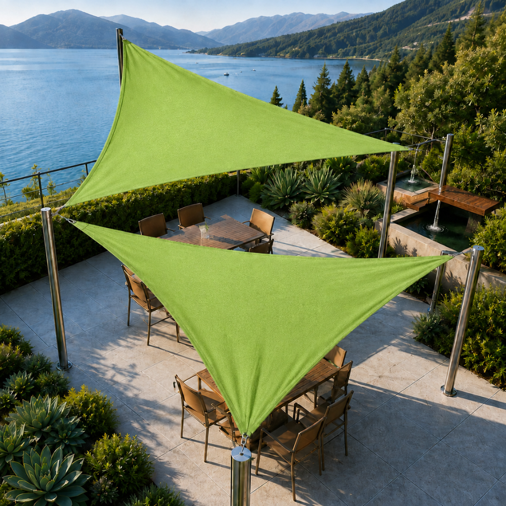 Dreieckiges Sonnensegel 300D Oxford-Gewebe – Robust & UV-Beständig – für Terrasse & Garten