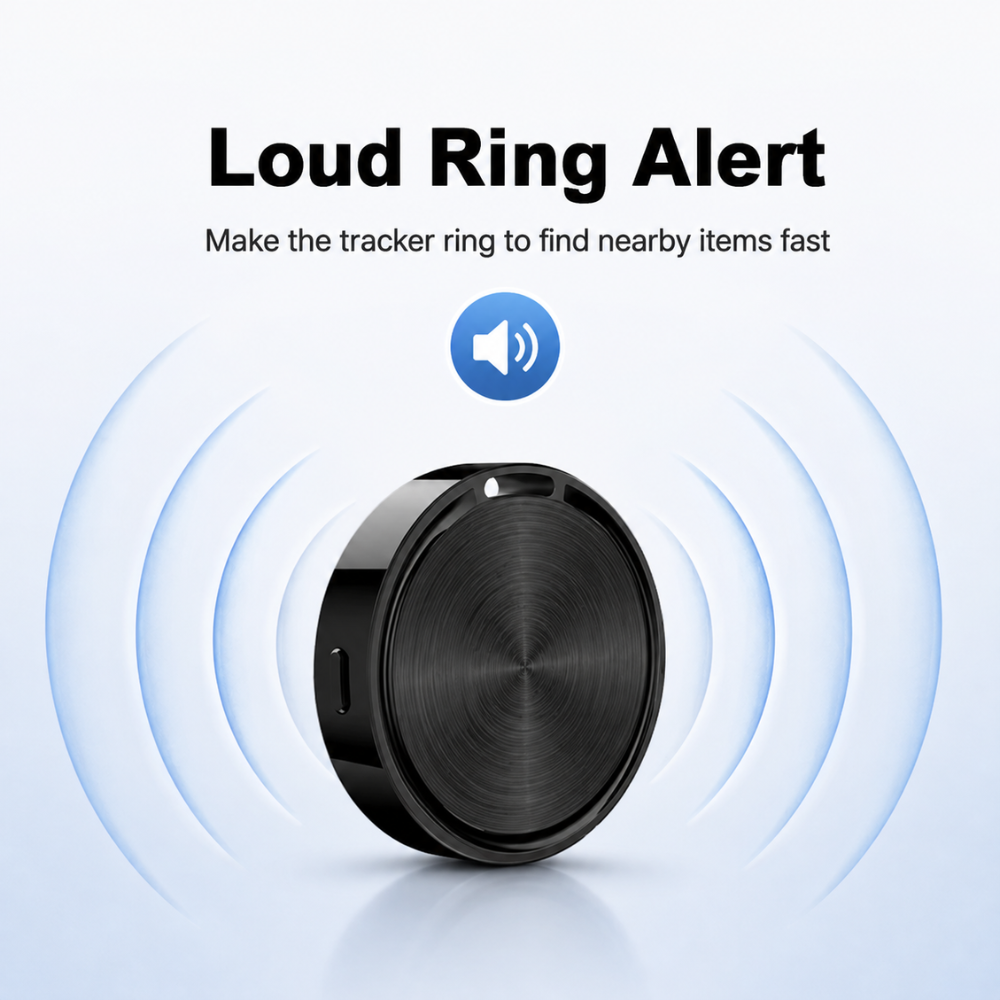 Bluetooth-Tracker für Android – Kompakter Smart Tag mit Google Find Hub, Tonalarm & langer Batterielaufzeit für Schlüssel, Tasche & Gepäck