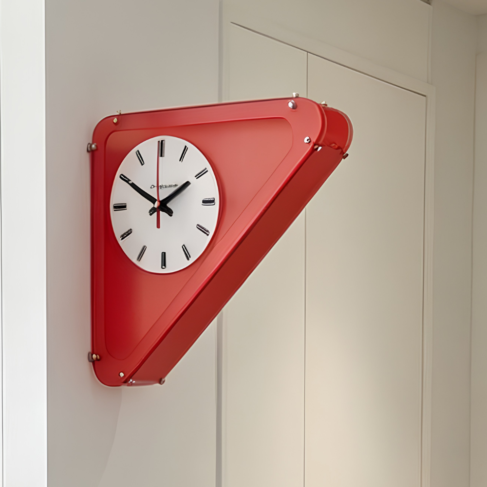 Stilvolle Eckwanduhr im Minimalismus-Design - Geräuschlose Analoge Uhr für Flur und Dekoration