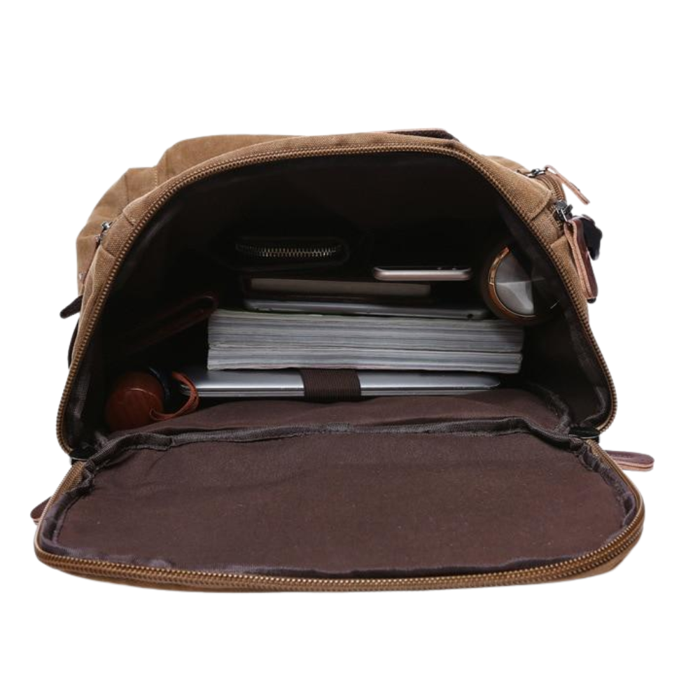Garnet Großer Canvas Rucksack Vintage - Wasserabweisender Reiserucksack mit Laptopfach für Herren 36-55L, Laptopfach