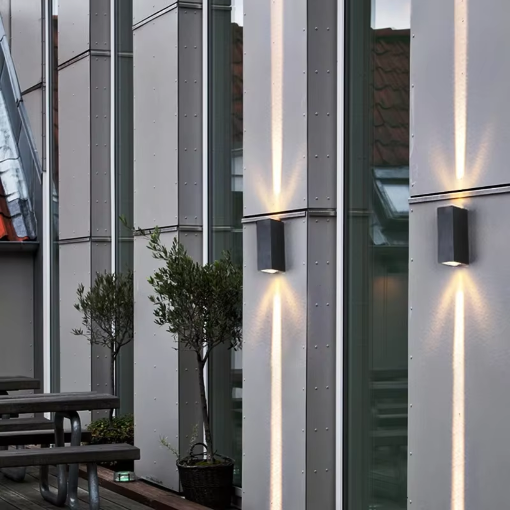 Noctéra LED Außenwandleuchte Schwarz - Moderne Up & Down Wandlampe Wasserdicht IP65