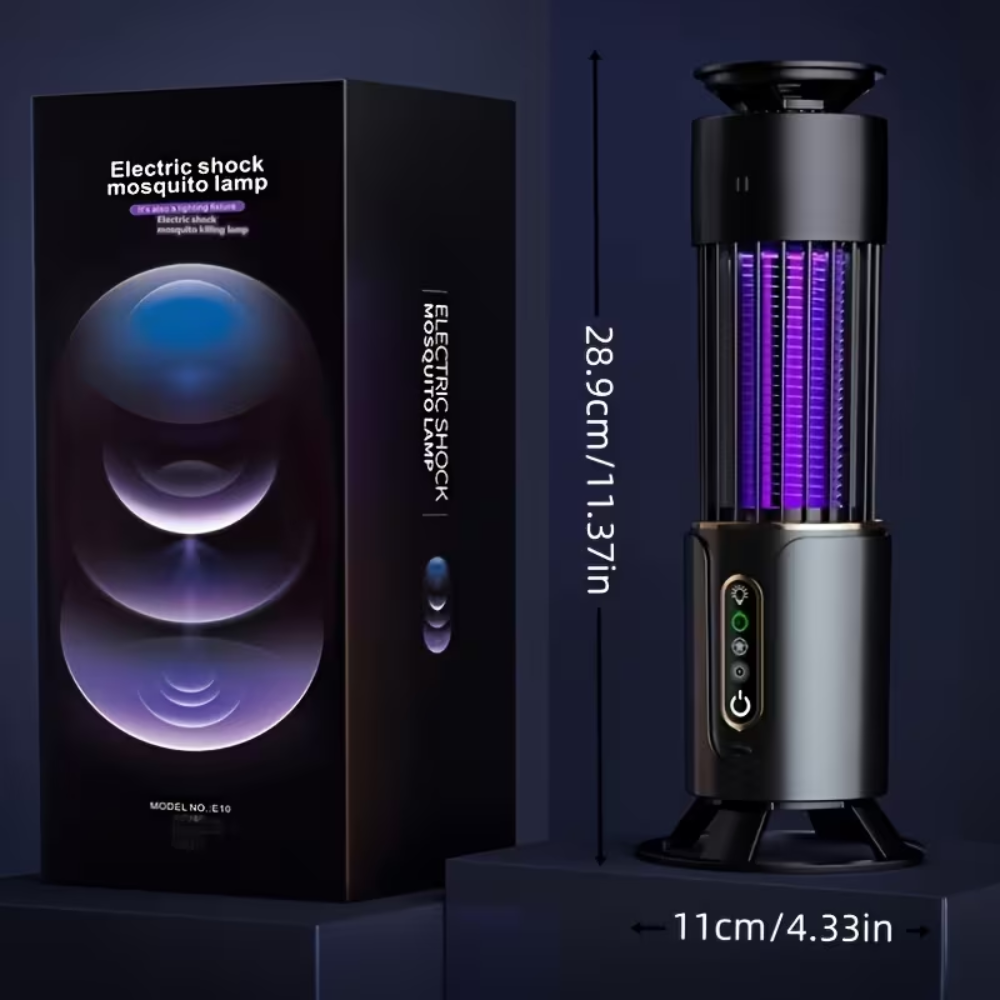 Wiederaufladbare Mückenlampe 2-in-1 – Elektrische UV Insektenfalle mit Nachtlicht für Camping, Balkon & Zuhause