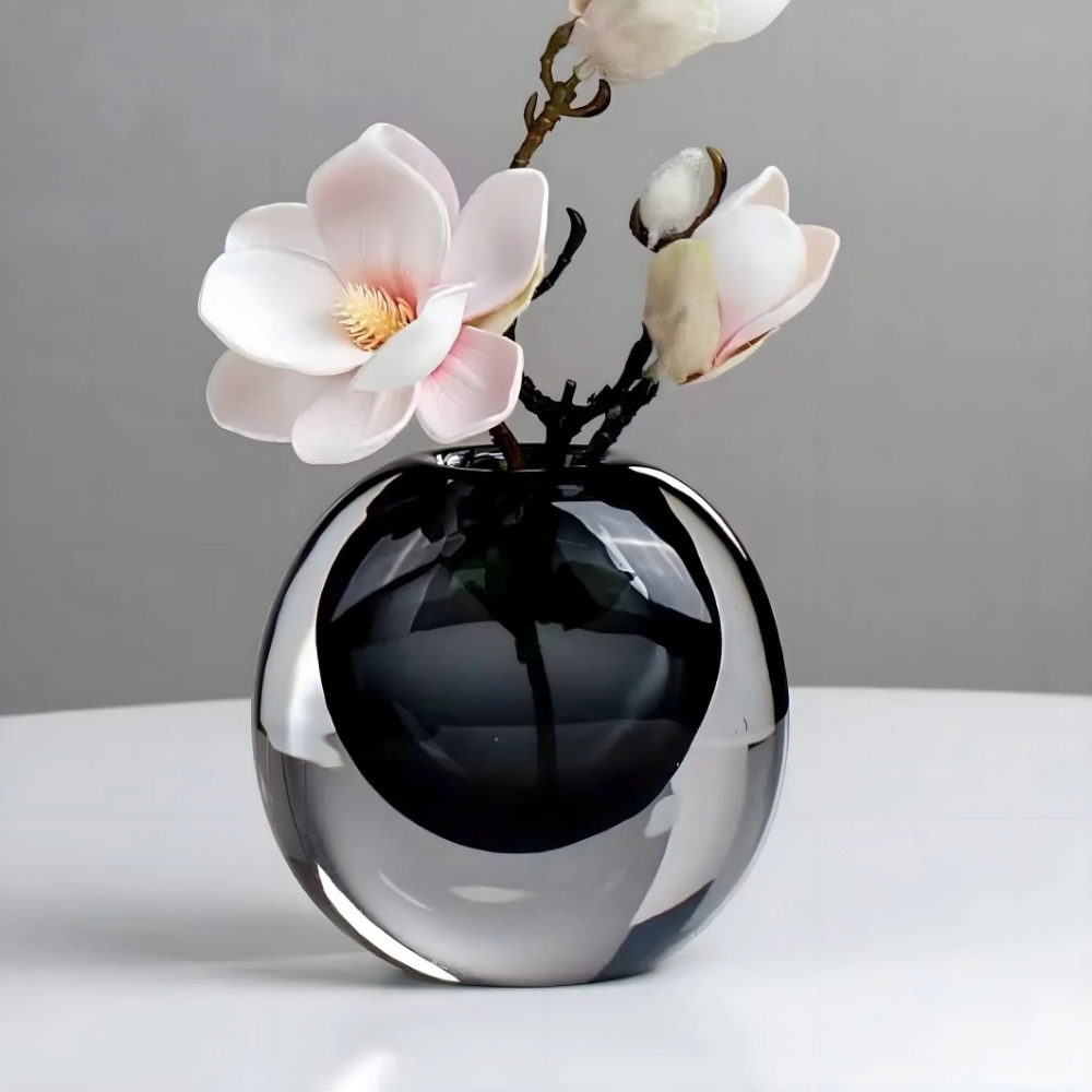 Moderne Opaleszierende Kristallvase - Stilvolles Deko-Objekt für Tisch & Wohnzimmer