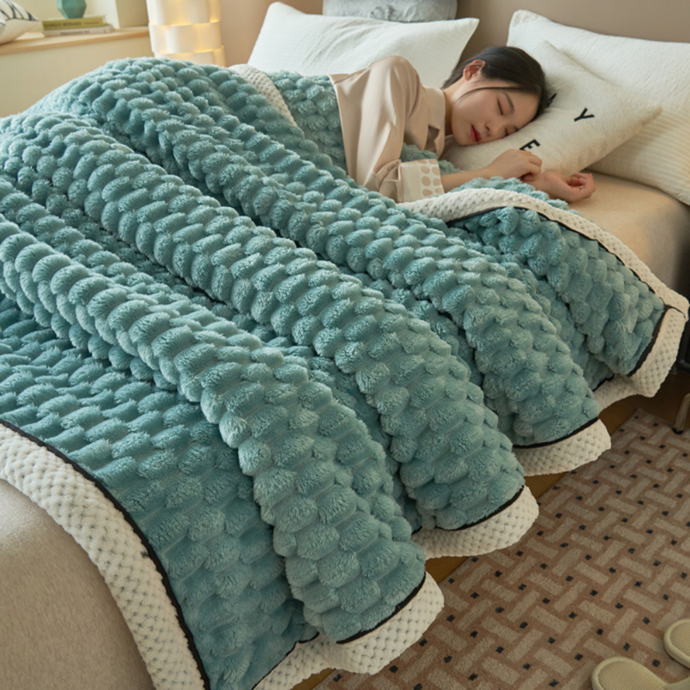 Flauschiges Sherpa-Plaid 120x200 bis 200x230 cm – Weiche Tagesdecke für Sofa und Schlafzimmer