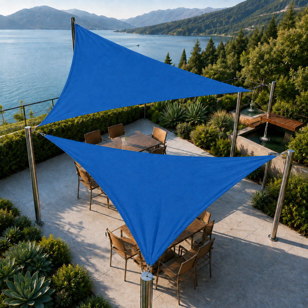 Dreieckiges Sonnensegel 300D Oxford-Gewebe – Robust & UV-Beständig – für Terrasse & Garten
