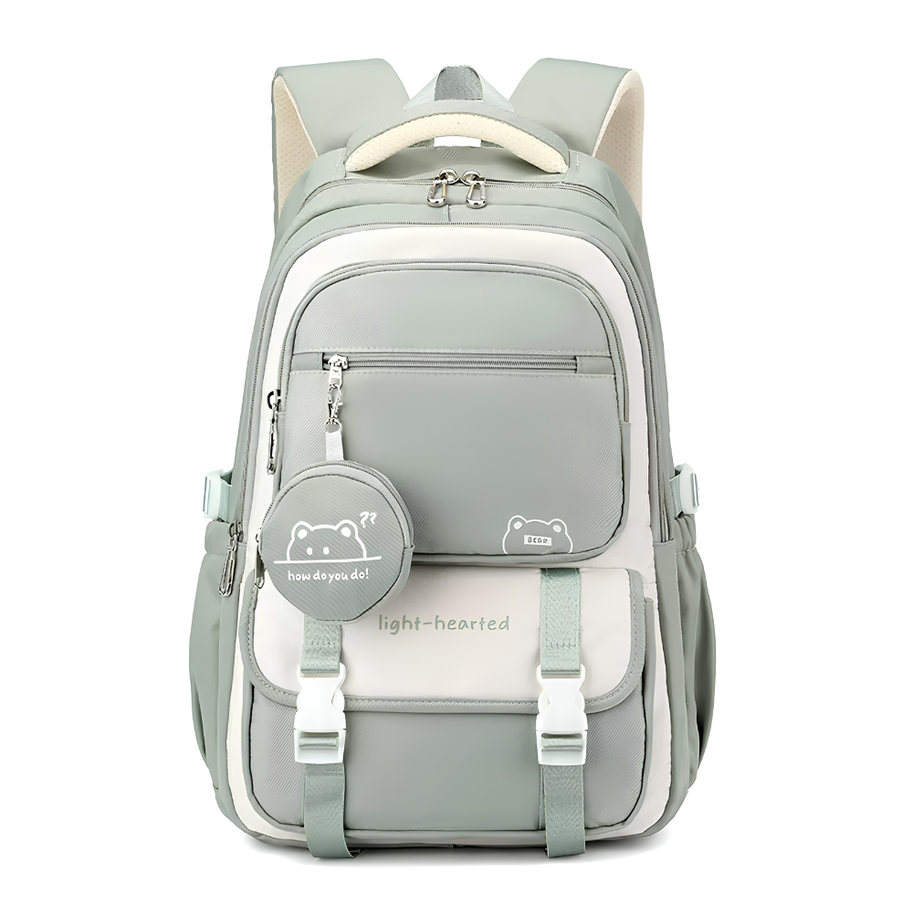 Kawaii Schulrucksack mit mehreren Fächern & Mini-Tasche – Leichter großer Rucksack für Schule, Uni & Reisen