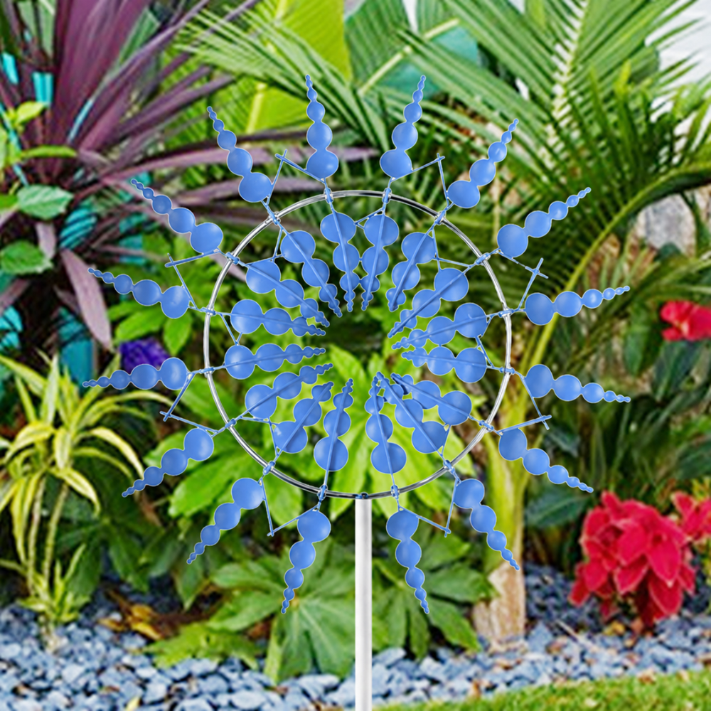 Metall Windrad für Garten – Bunter Kinetischer Windspinner als Dekoration für Rasen, Terrasse & Balkon