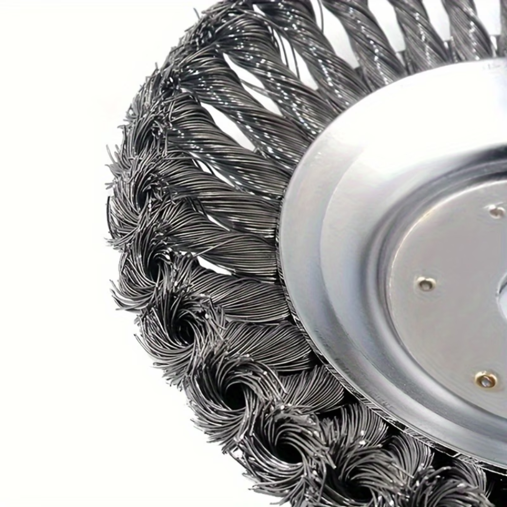 20 cm Stahl-Drahtbürstenkopf für Rasentrimmer | Metall-Trimmeraufsatz zur Entfernung von Unkraut, Moos und Rost