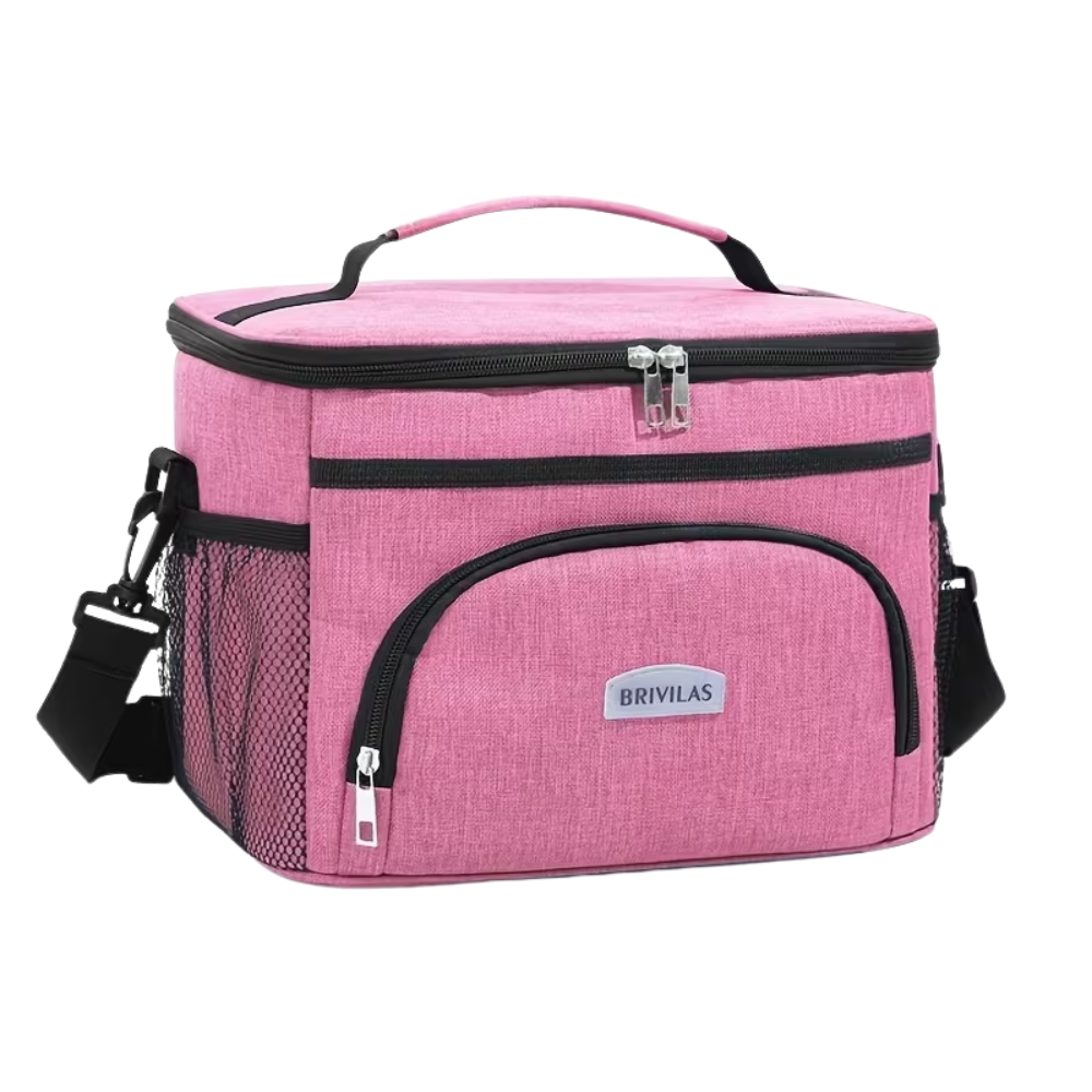 Isolierte Kühltasche Lunchtasche aus Oxford-Stoff 22 x 29,5 x 21 cm mit Schultergurt für Arbeit Picknick Camping