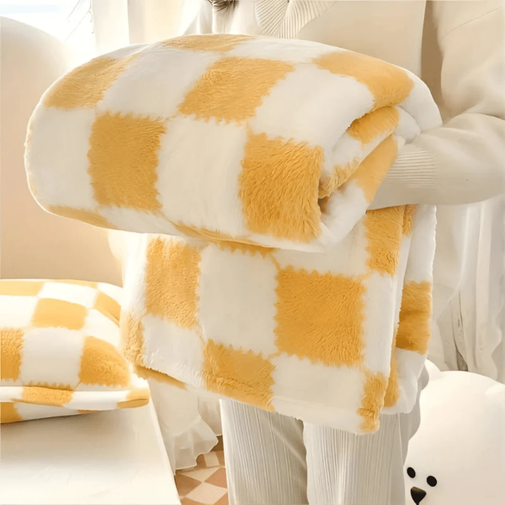 Moderne Rosa Kuscheldecke für Sofa & Bett - Flauschiger Fleeceüberwurf für Gemütlichkeit