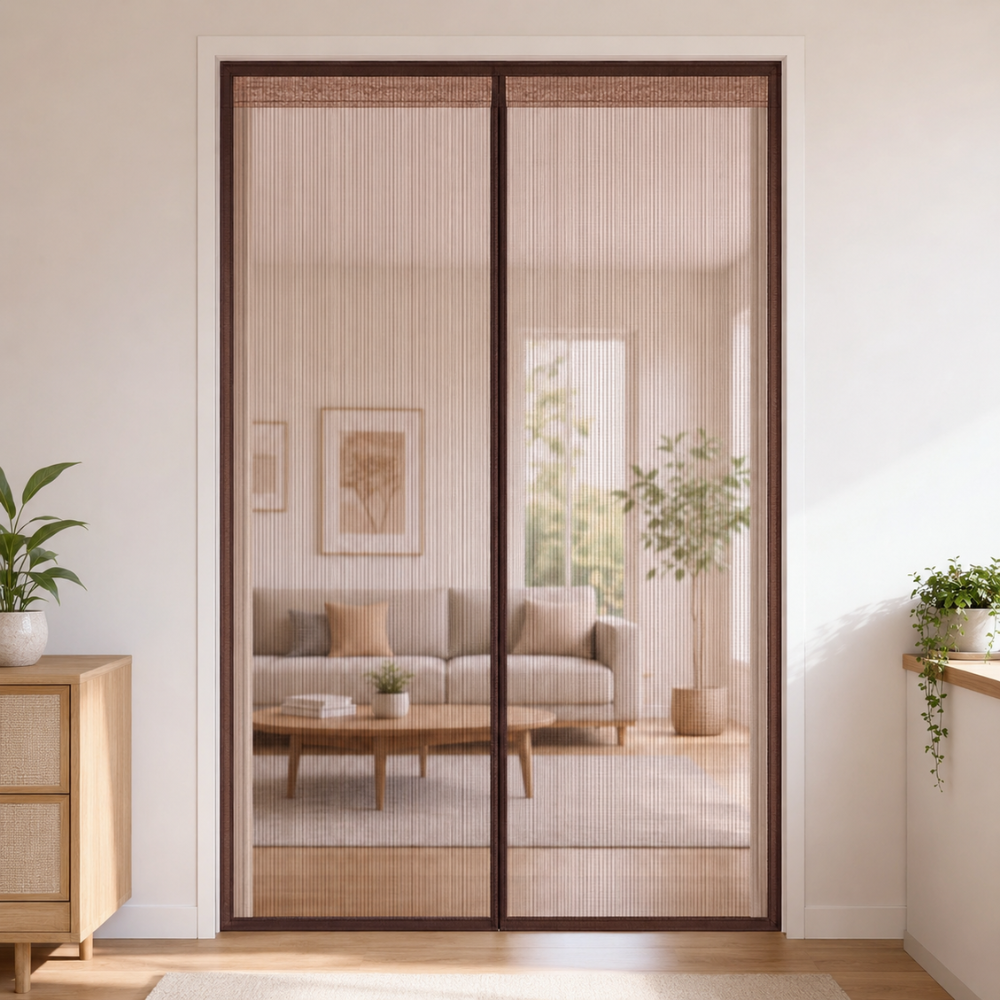 Magnetic Mosquito Net Door ScreeMagnetischer Tür-Fliegengittervorhang | Selbstschließendes Moskitonetz für Türen mit feinmaschigem Insektenschutzn Customized Size Grey Invisible Mesh Summer Insect Proof Automatic Closing Curtain