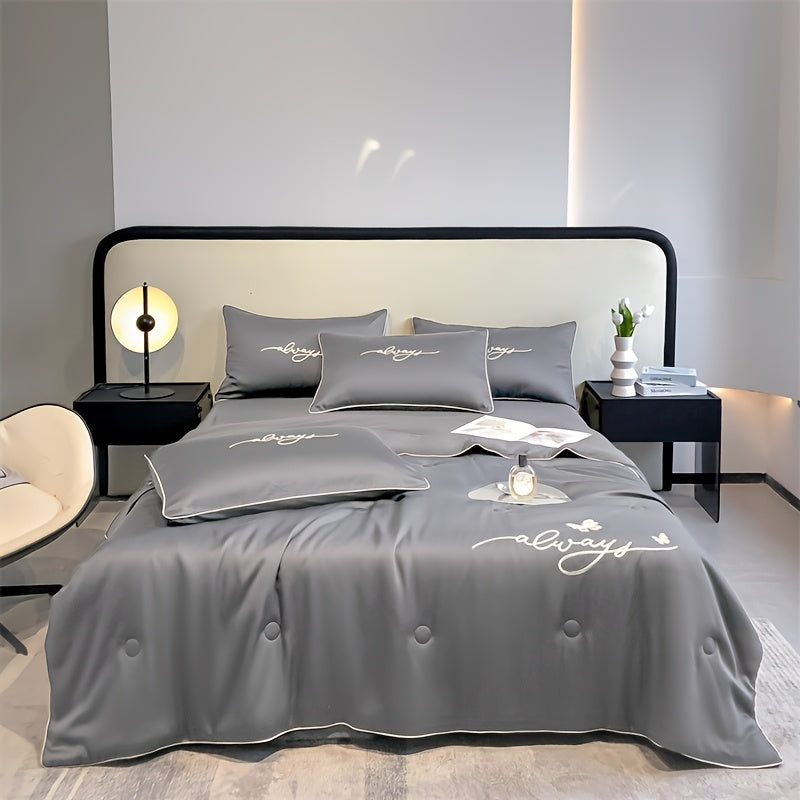 Luxuriöse Sommerdecke mit seidigem Gefühl – leichte kühlende Bettdecke, atmungsaktive Schlafdecke für Schlafzimmer & Gästezimmer