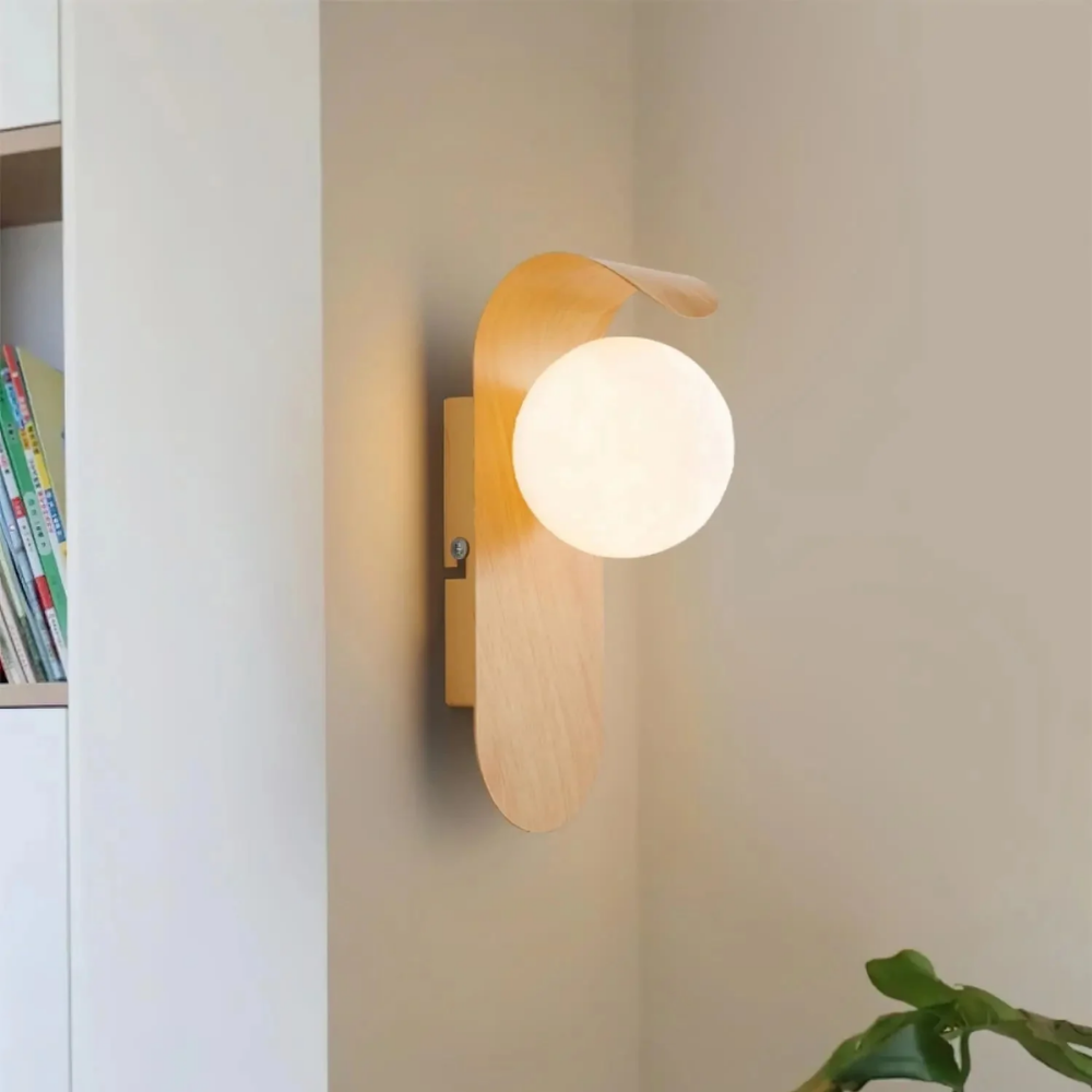 Moderne G9-LED-Wandleuchte mit Acrylschirm – elegante, kugelförmige Wandleuchte im Japandi-Stil für Flure und Schlafzimmer