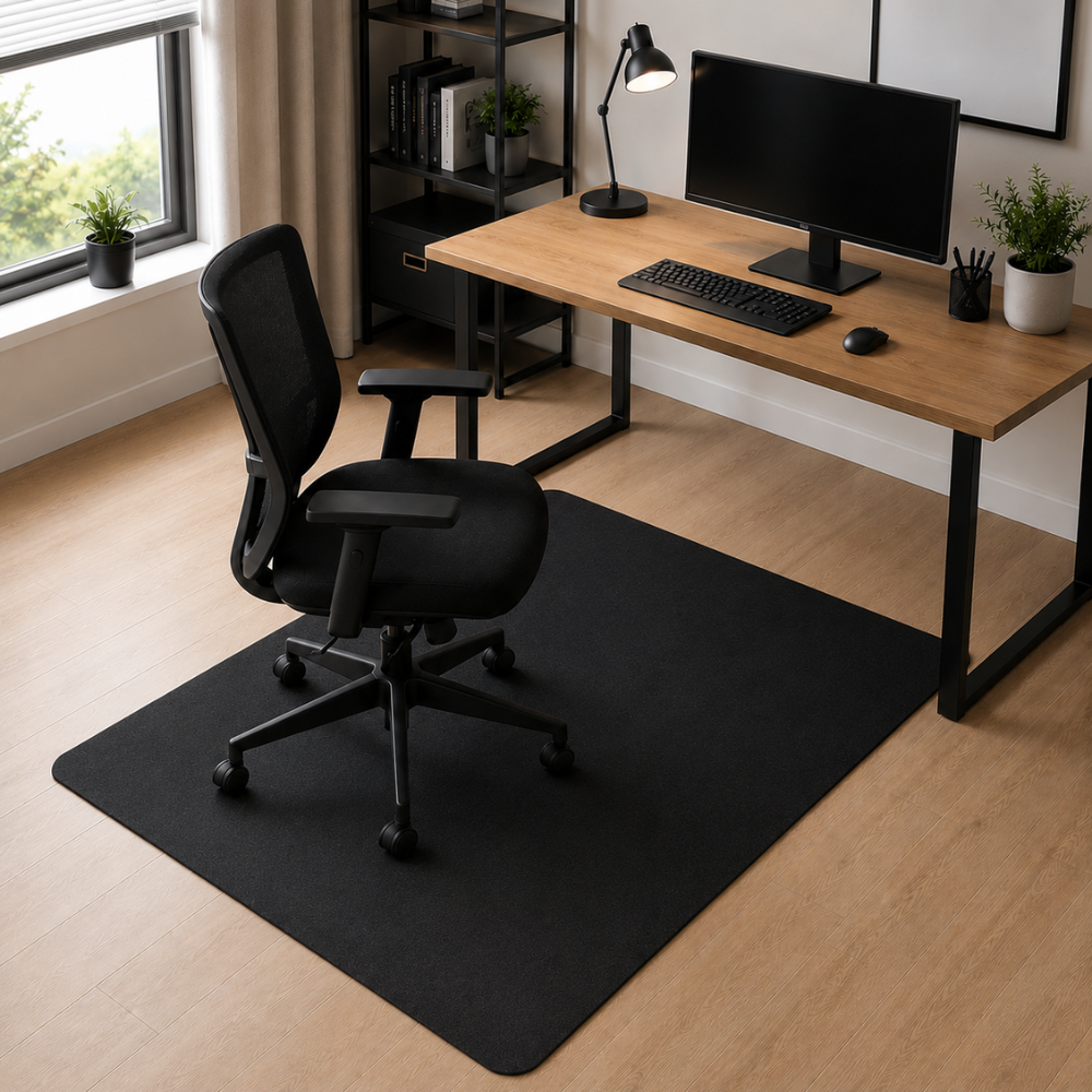Bürostuhlmatte 90 x 120 cm – Rutschfeste Bodenschutzmatte für Bürostuhl, Gamingstuhl & Homeoffice