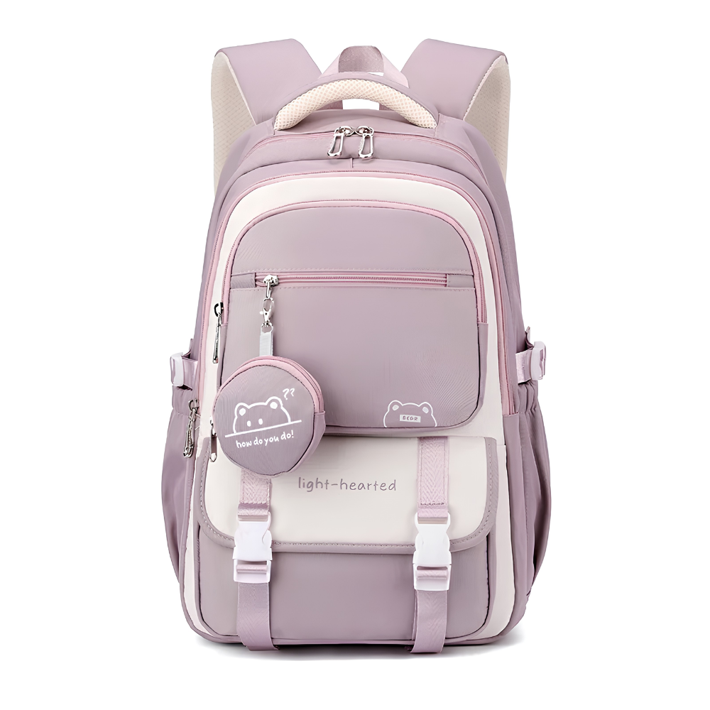 Kawaii Schulrucksack mit mehreren Fächern & Mini-Tasche – Leichter großer Rucksack für Schule, Uni & Reisen