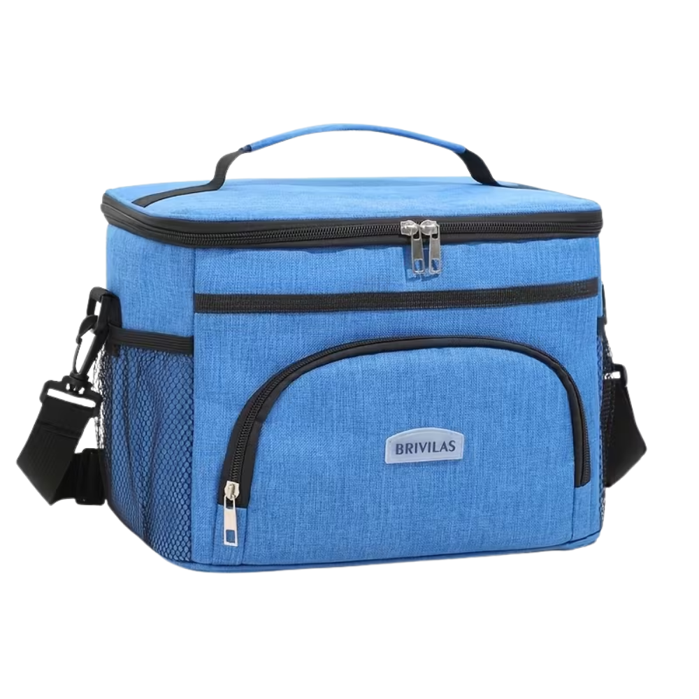 Isolierte Kühltasche Lunchtasche aus Oxford-Stoff 22 x 29,5 x 21 cm mit Schultergurt für Arbeit Picknick Camping