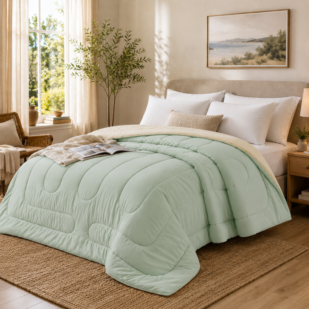 Ganzjahres Bettdecke – Weiche gesteppte Komfortdecke, atmungsaktive Schlafdecke für Bett, Schlafzimmer & Gästezimmer