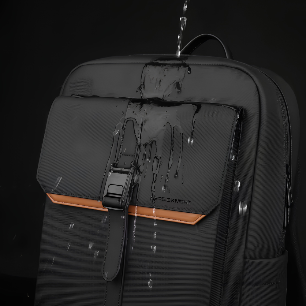 Eleganter Business Laptop Rucksack für Herren - Wasserdichter 15,6” Tagesrucksack mit Klappe